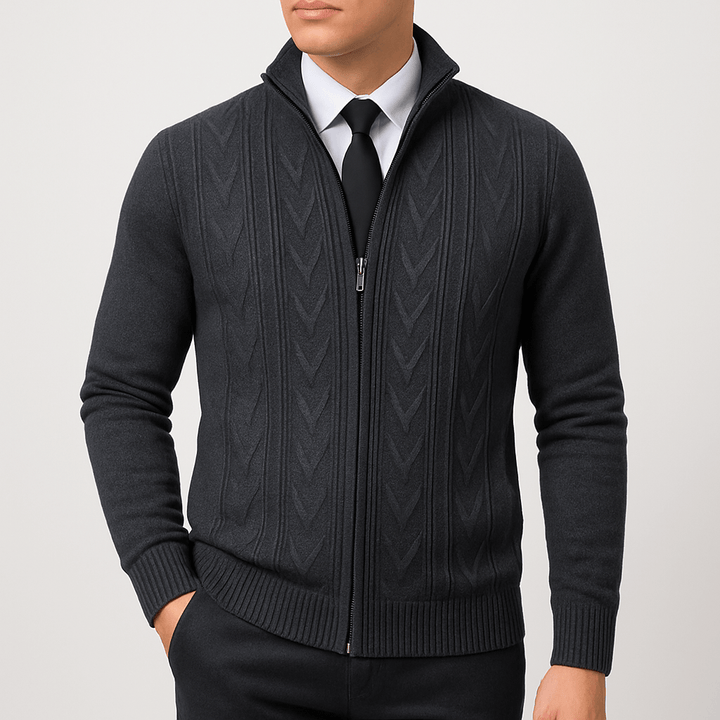 Mens Wool Zip Cardigan Regular Fit