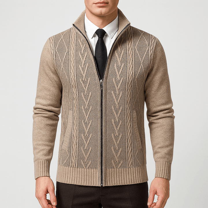 Mens Wool Zip Cardigan Regular Fit - BritishMode