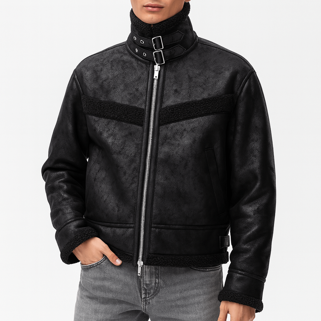 Womens Bomber Jacket Sherpa Trim Relaxed Fit