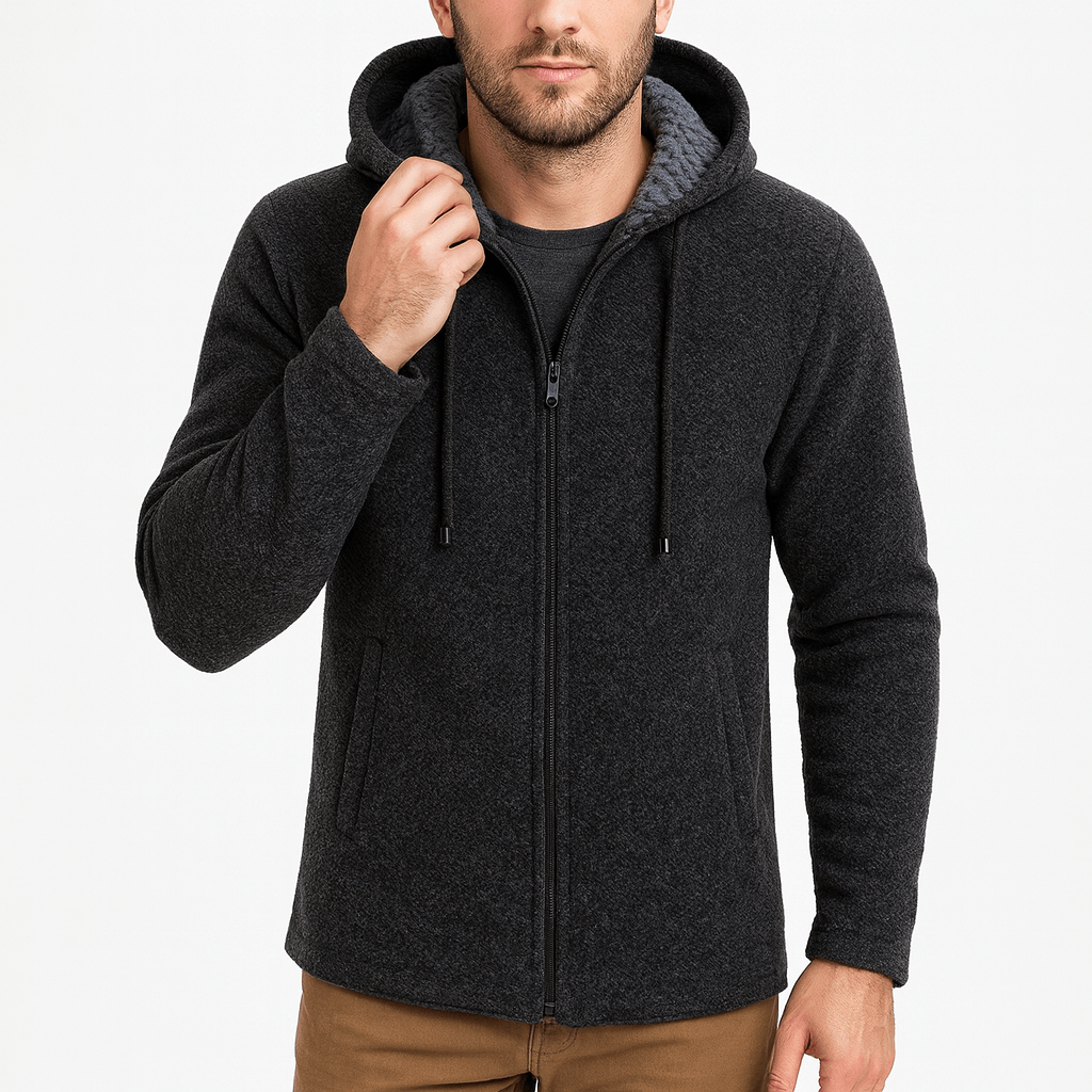 Womens Chenille Hooded Cardigan Relaxed Fit