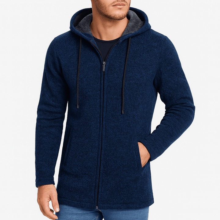 Womens Chenille Hooded Cardigan Relaxed Fit - BritishMode