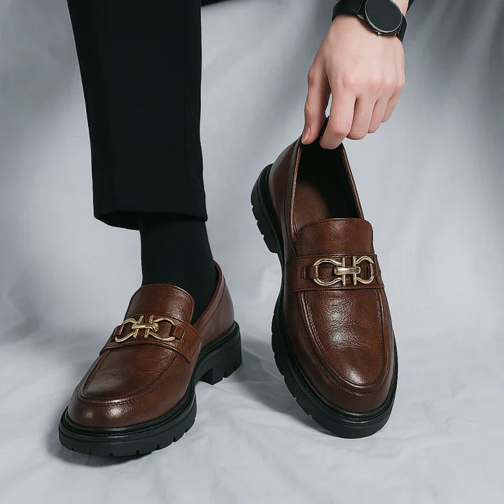 Mens Leather Loafers Slip-On Classic Fit