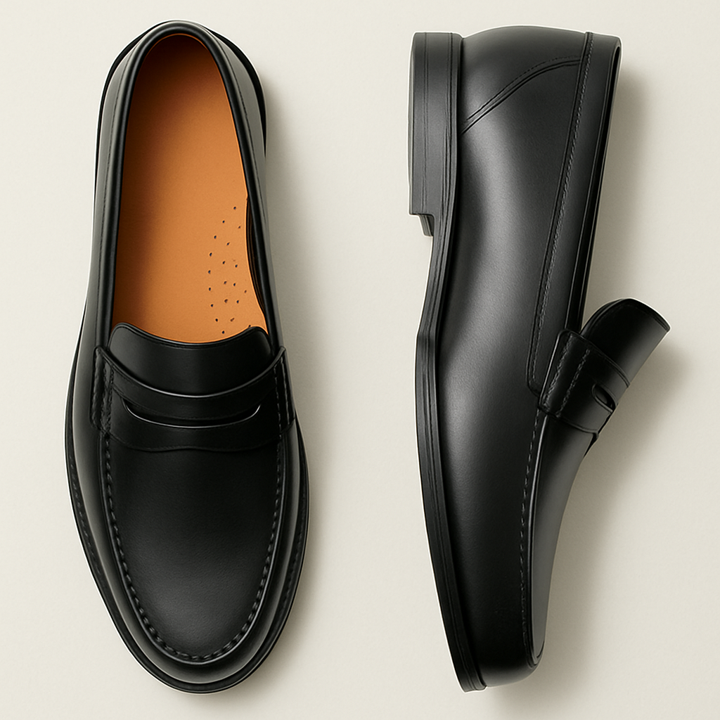 Mens Leather Slip-On Loafers Classic Fit