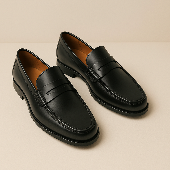 Mens Leather Slip-On Loafers Classic Fit