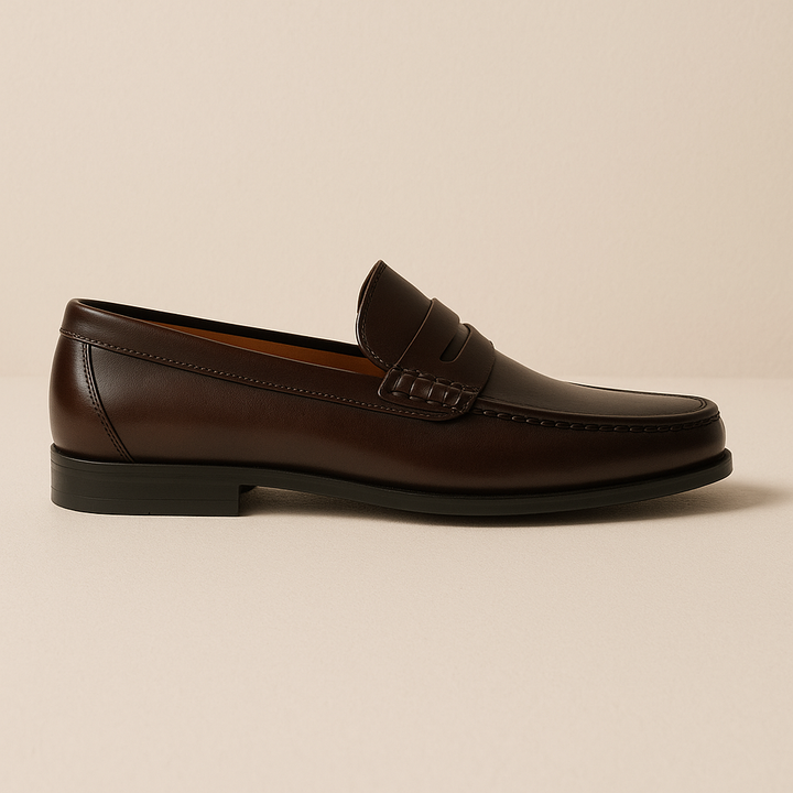 Mens Leather Slip-On Loafers Classic Fit