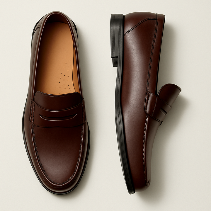 Mens Leather Slip-On Loafers Classic Fit