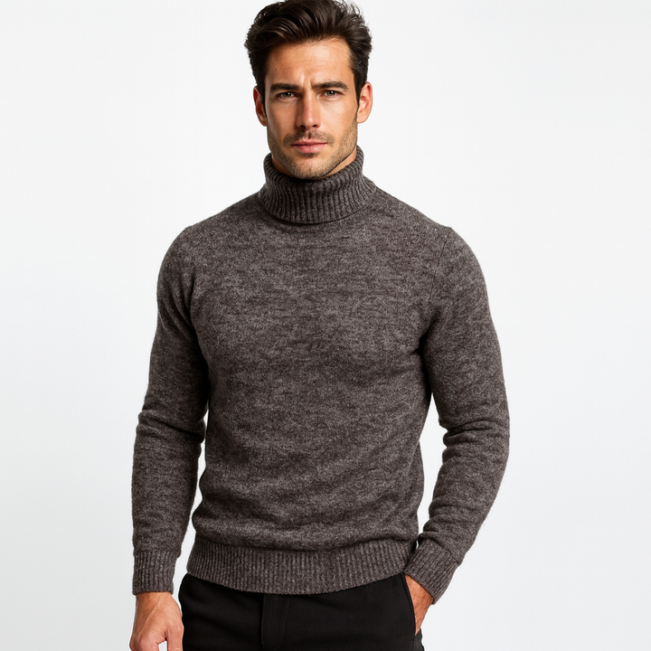 Men’s Textured Knit Turtleneck Sweater - BritishMode