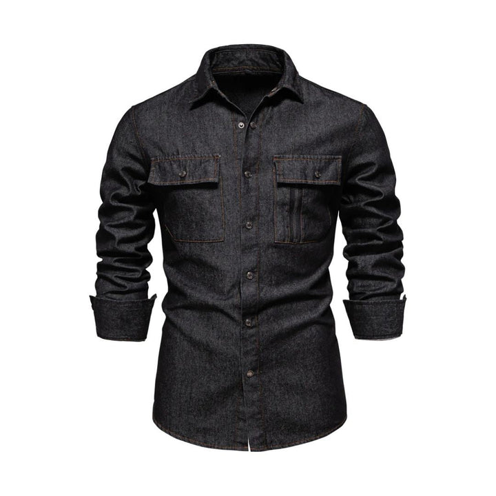 Mens Denim Shirt Casual Fit with Pockets
