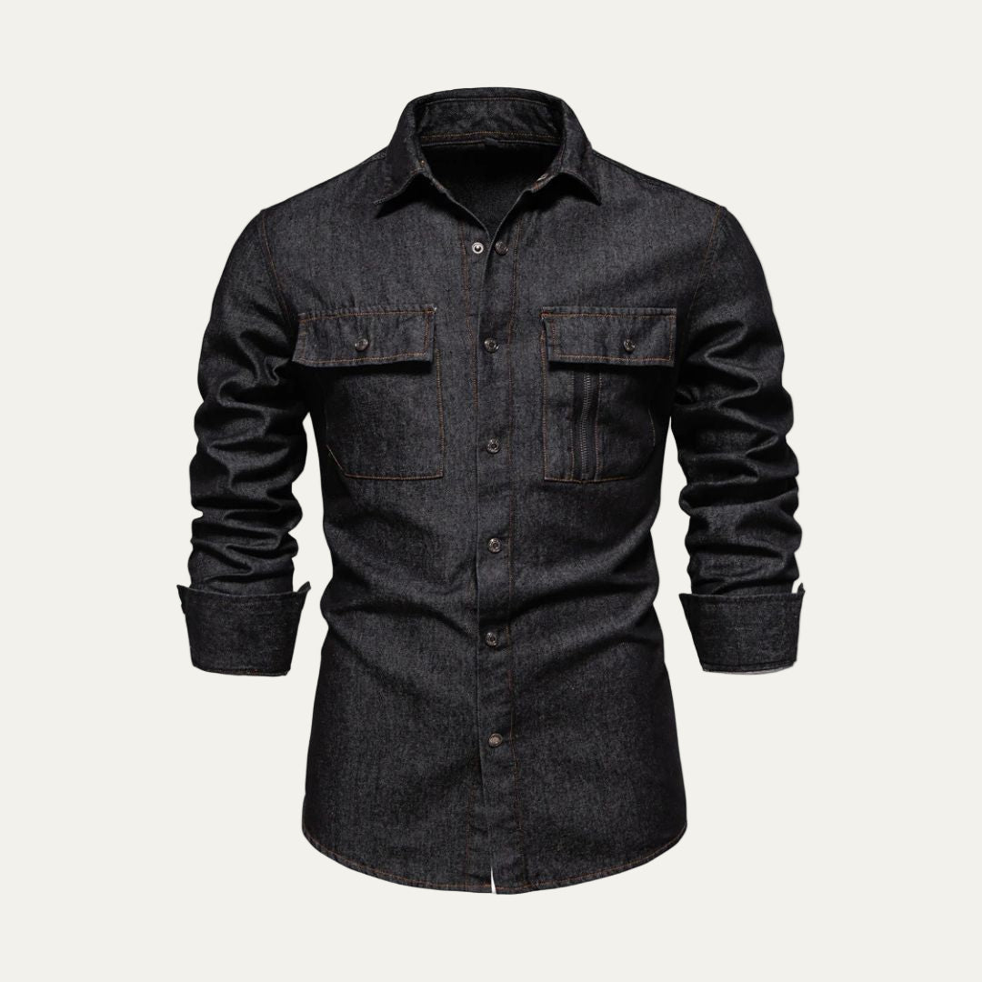 Mens Denim Jacket Heavy Twill Button Front