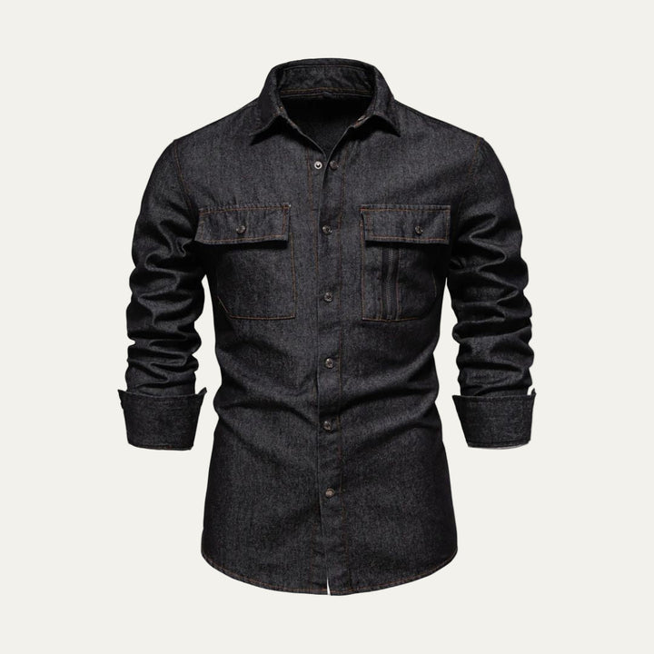 Mens Denim Jacket Heavy Twill Button Front