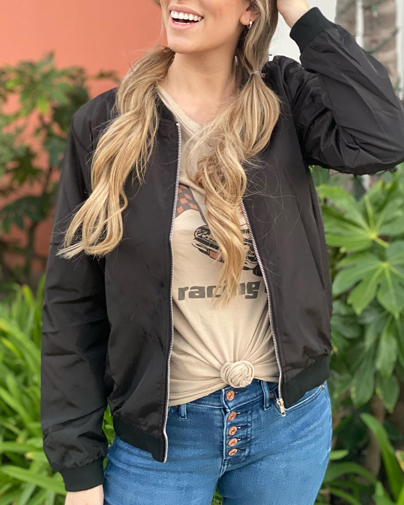 Womens Bomber Jacket Slim Fit Casual - BritishMode