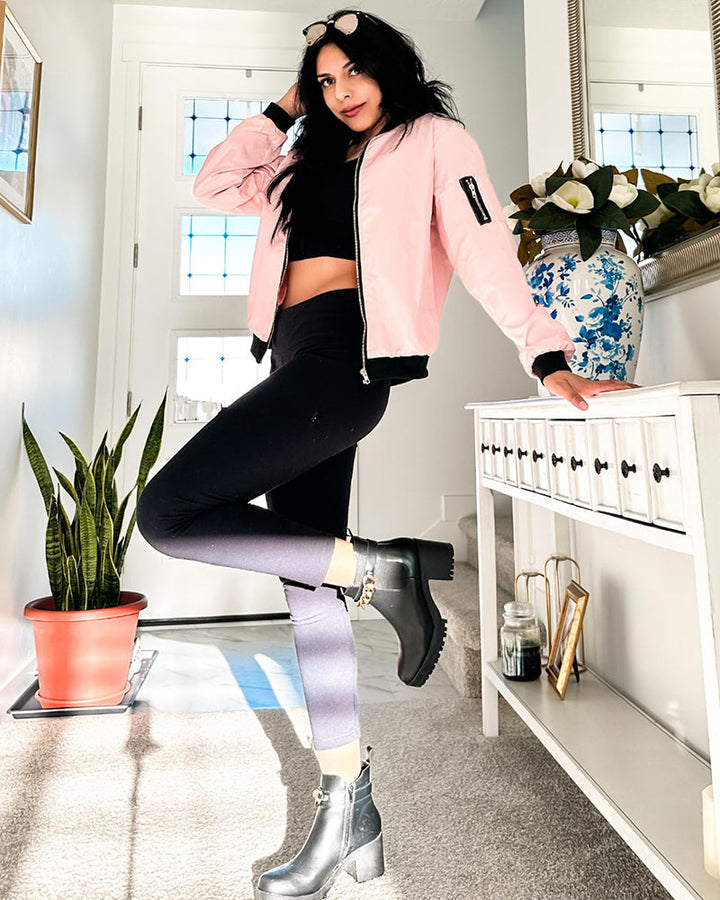 Womens Bomber Jacket Slim Fit Casual