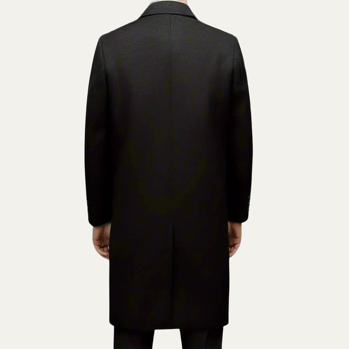 Mens Wool Long Single-Breasted Topcoat Classic Fit