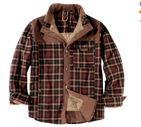 Mens Outdoor Jacket with Fleece Lining Regular Fit