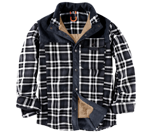 Mens Outdoor Jacket with Fleece Lining Regular Fit