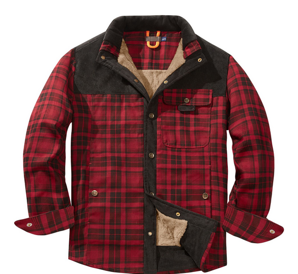 Mens Outdoor Jacket with Fleece Lining Regular Fit