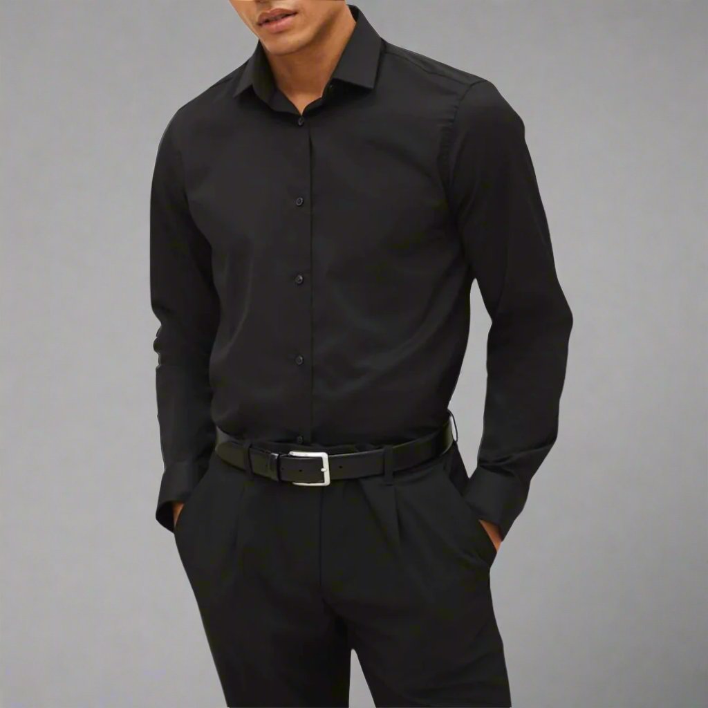 Mens Slim Fit Cotton Shirt Classic Style - BritishMode