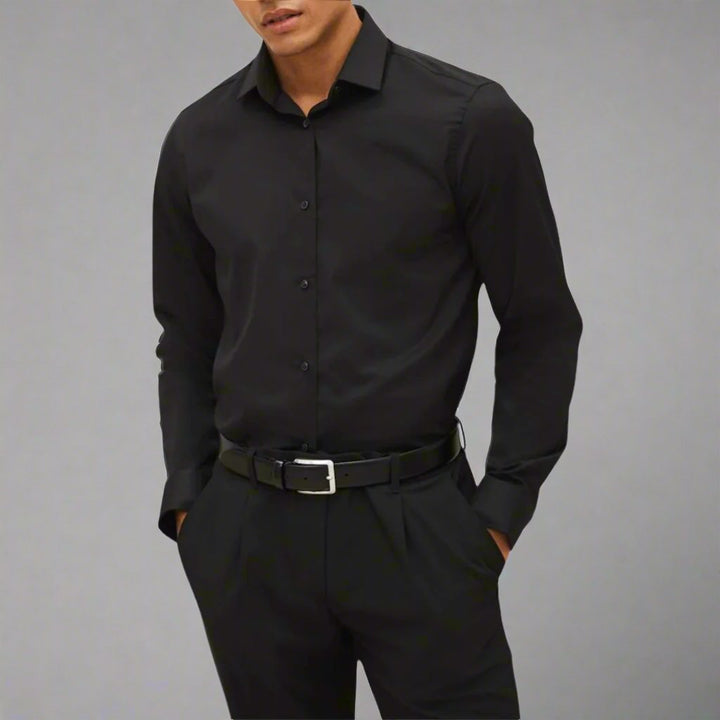 Mens Slim Fit Cotton Shirt Classic Style - BritishMode