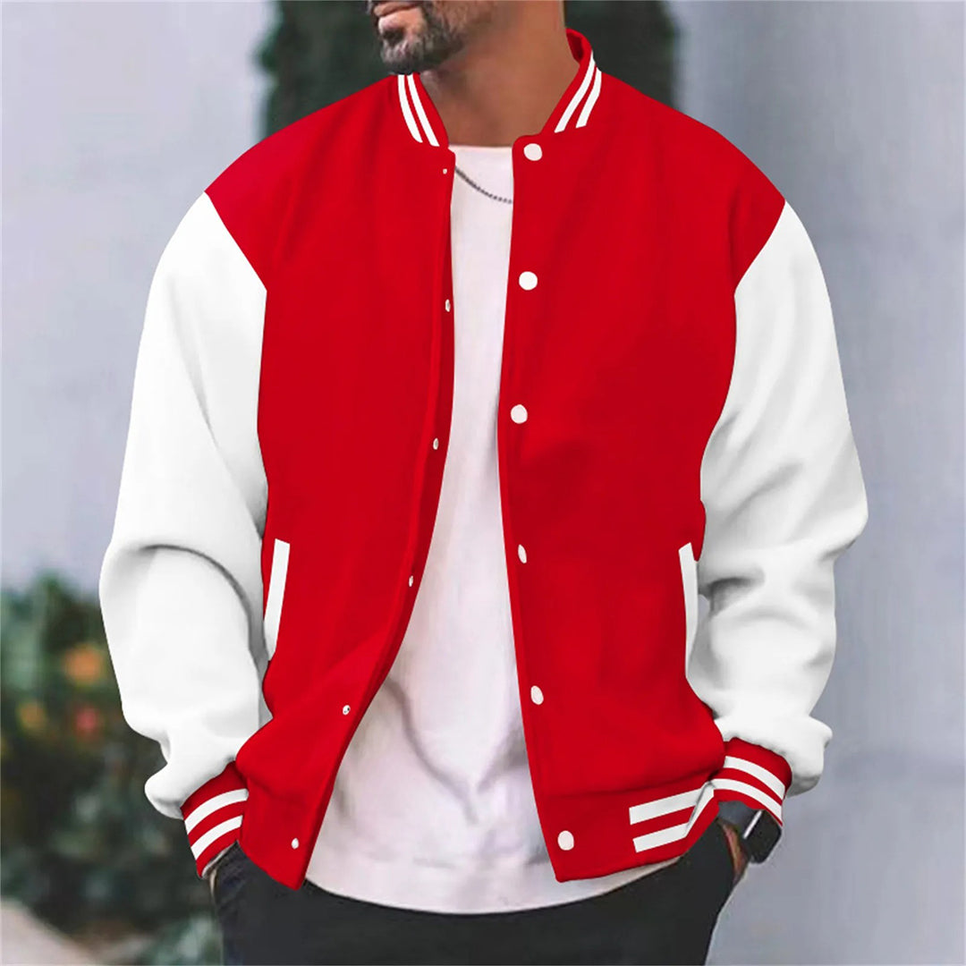 Mens Varsity Jacket Wool Blend Classic Fit
