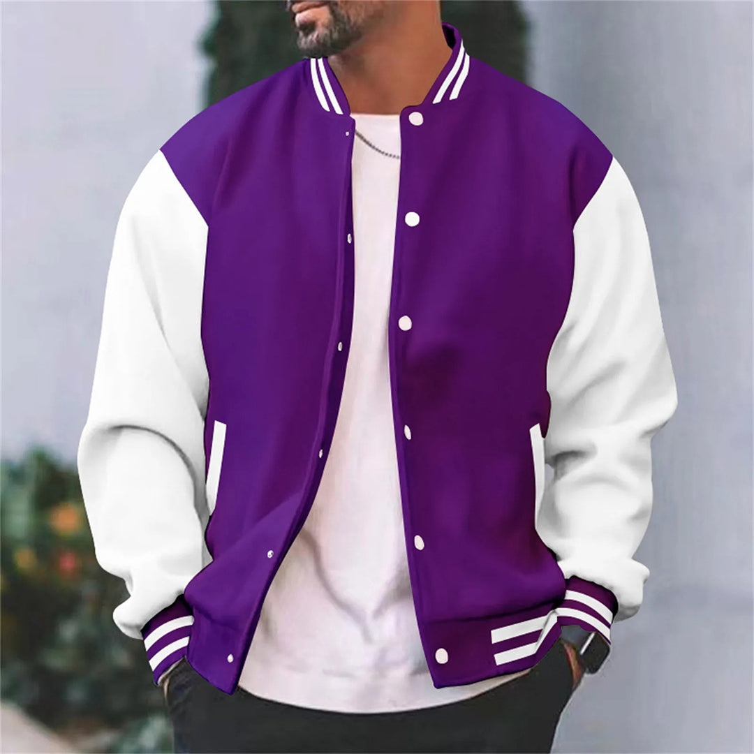 Mens Varsity Jacket Wool Blend Classic Fit