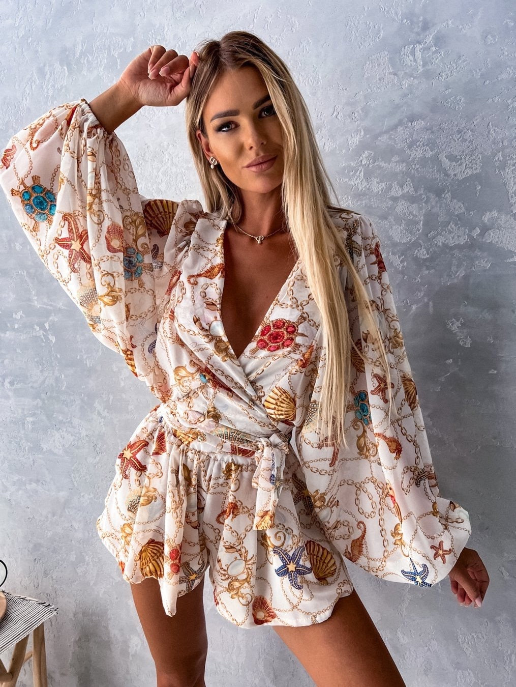 Womens Two-Piece Shorts and Top Set Floral Print