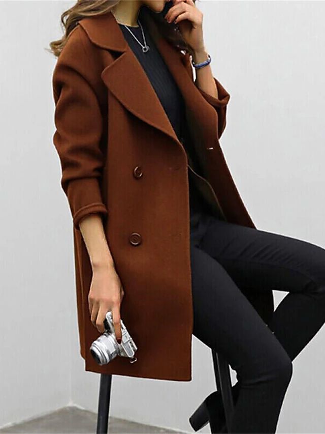 Womens Winter Coat Thick Insulated Button Front