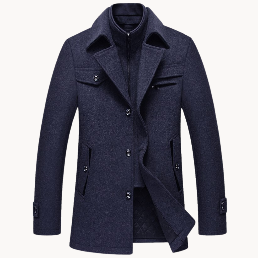 Mens Military Coat Structured Fit Layering Support