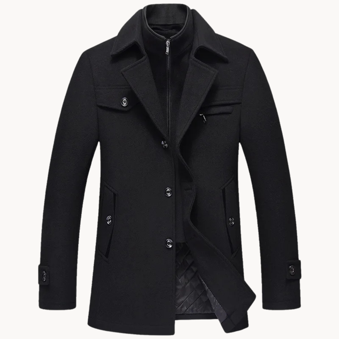 Mens Military Coat Structured Fit Layering Support - BritishMode