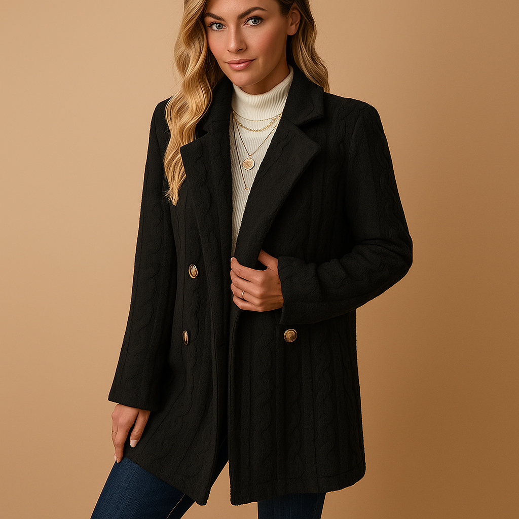 Womens Coat Polyester Blend Structured Silhouette Warm Lining