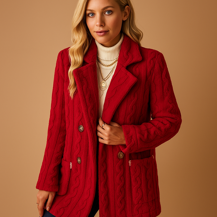 Womens Coat Polyester Blend Structured Silhouette Warm Lining
