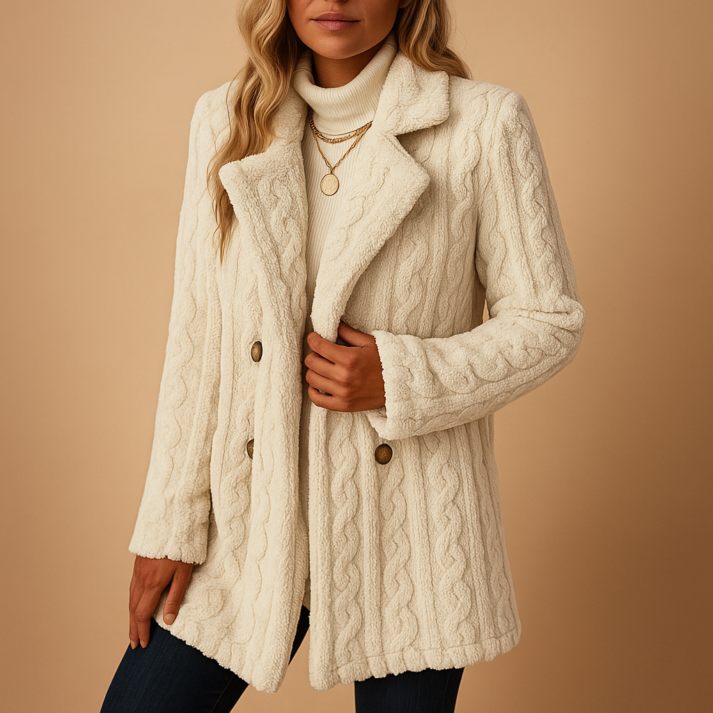 Womens Coat Polyester Blend Structured Silhouette Warm Lining