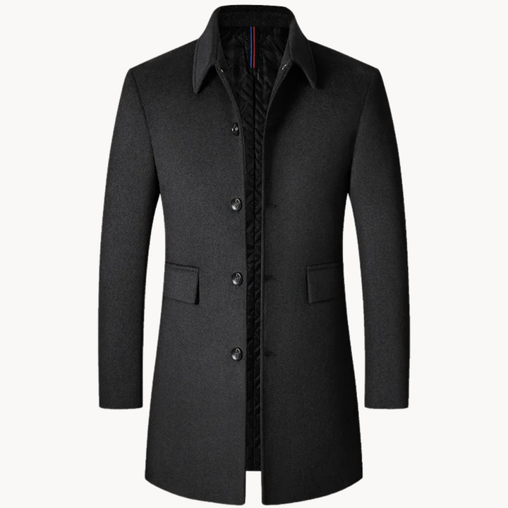 Womens Long Coat Blend Fabric Structured Fit for Layering