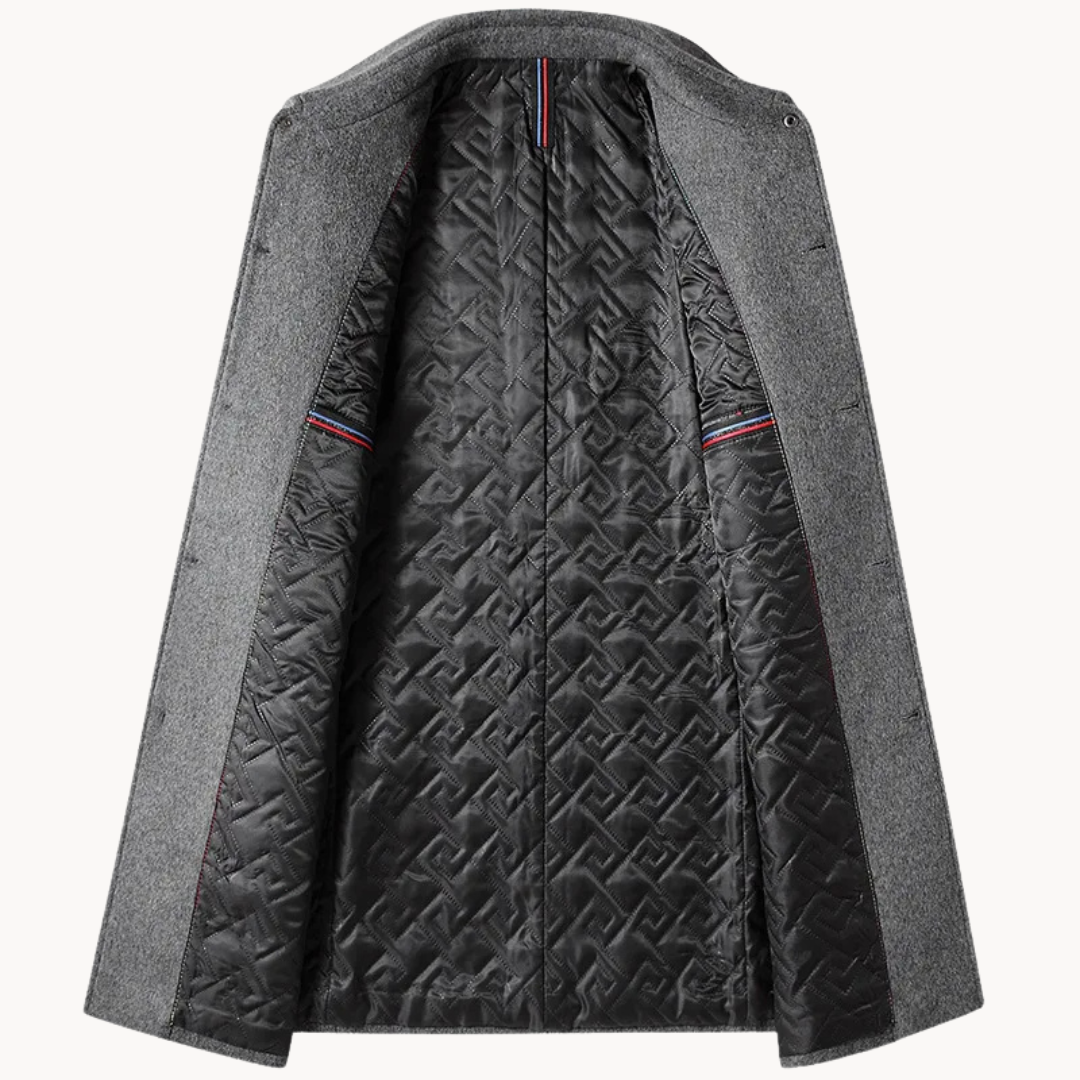 Womens Long Coat Blend Fabric Structured Fit for Layering