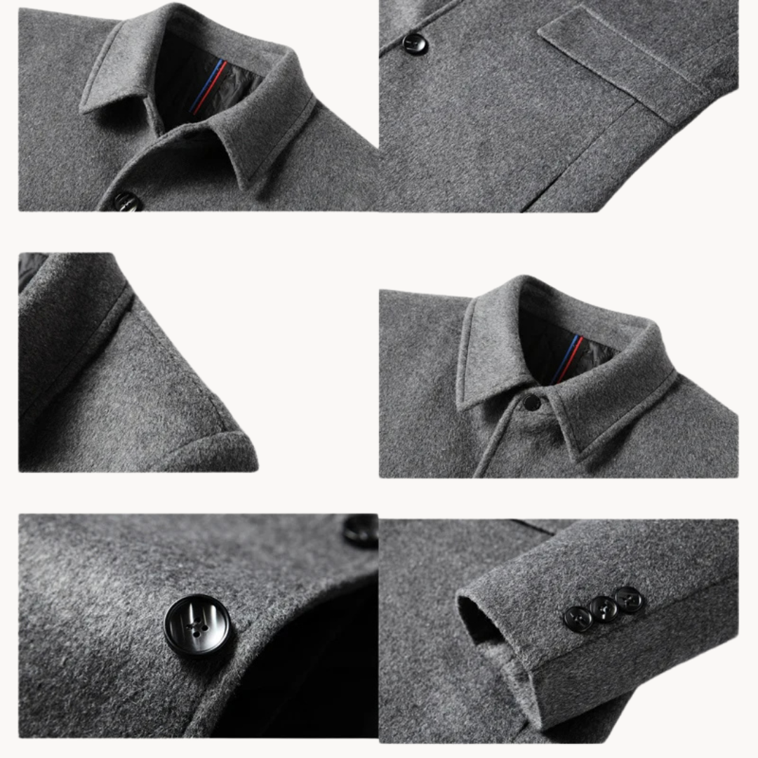 Womens Long Coat Blend Fabric Structured Fit for Layering