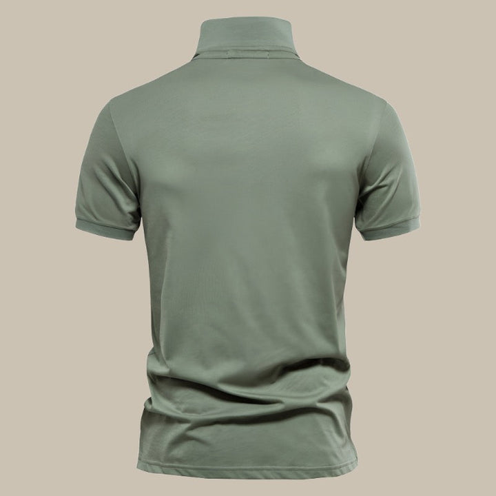 Mens Polo Shirt Cotton Breathable Short Sleeve Classic Fit