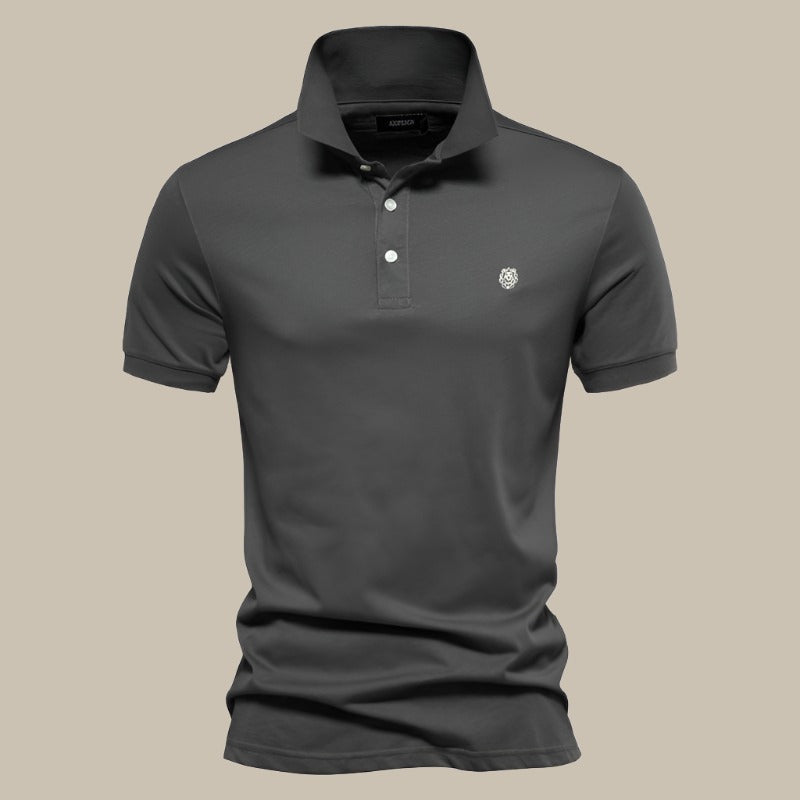 Mens Polo Shirt Cotton Breathable Short Sleeve Classic Fit