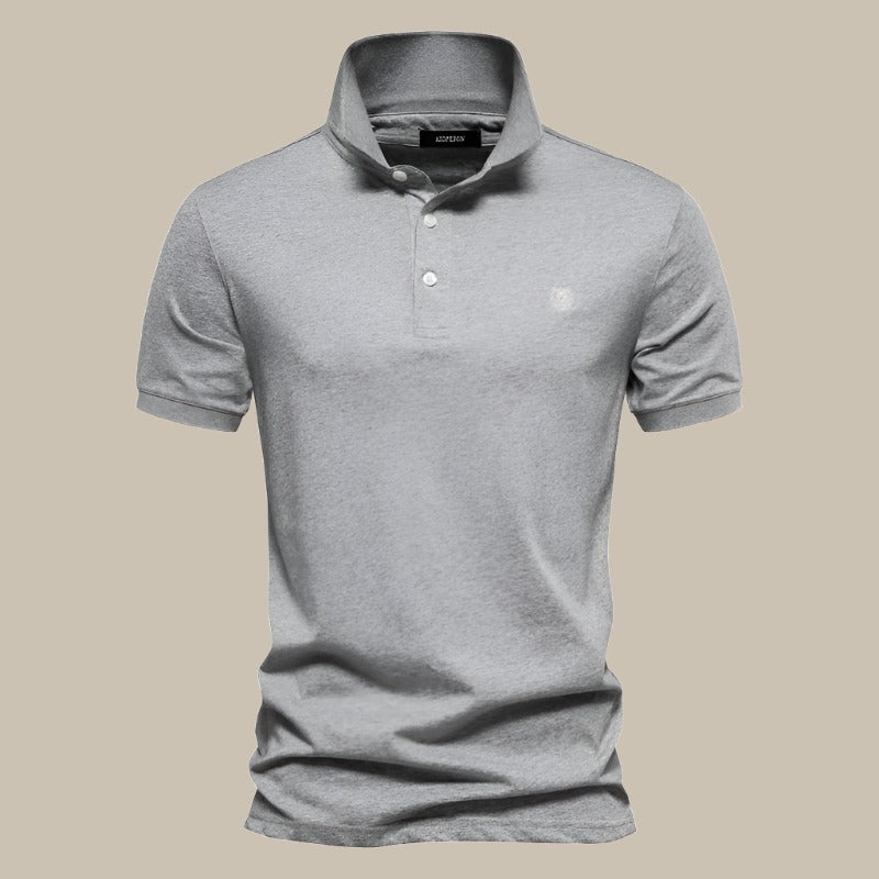 Mens Polo Shirt Cotton Breathable Short Sleeve Classic Fit
