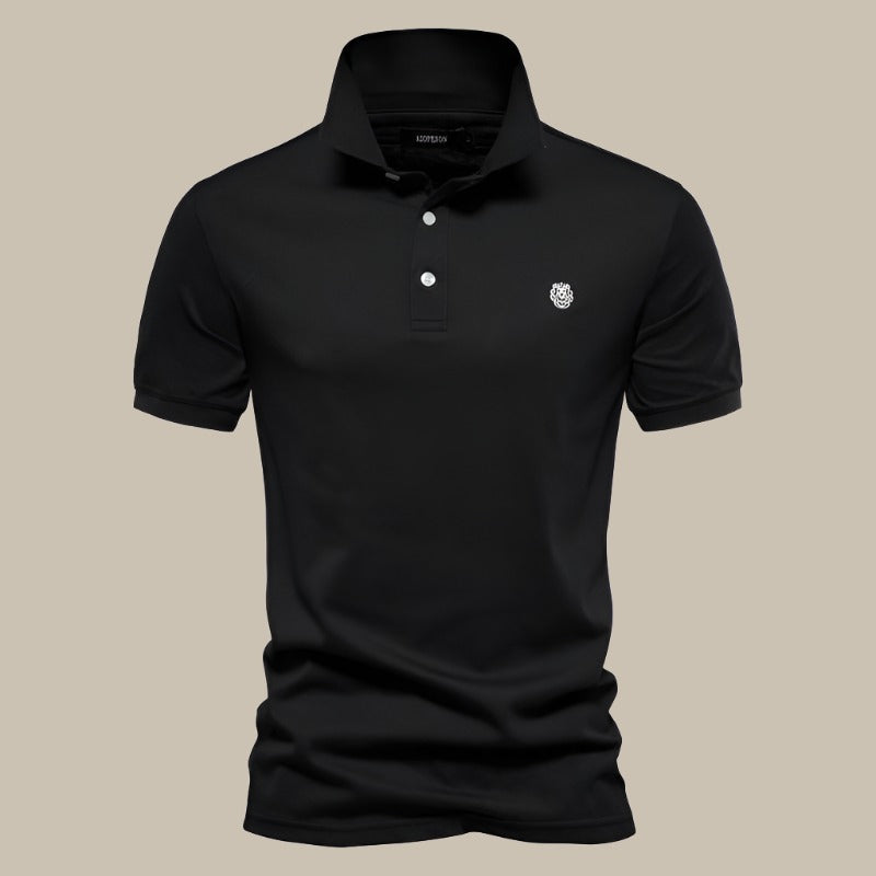 Mens Polo Shirt Cotton Breathable Short Sleeve Classic Fit