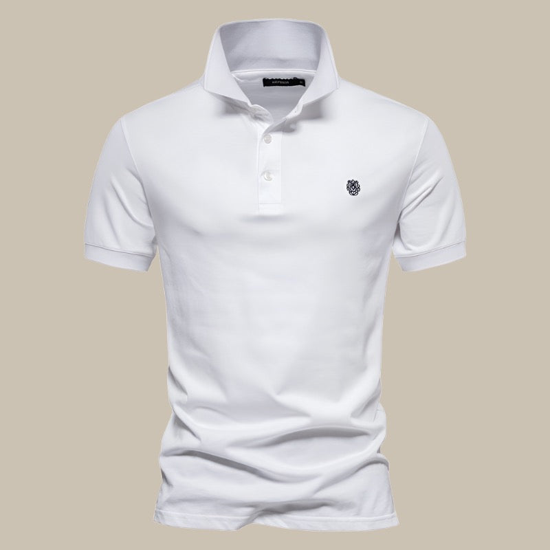 Mens Polo Shirt Cotton Breathable Short Sleeve Classic Fit