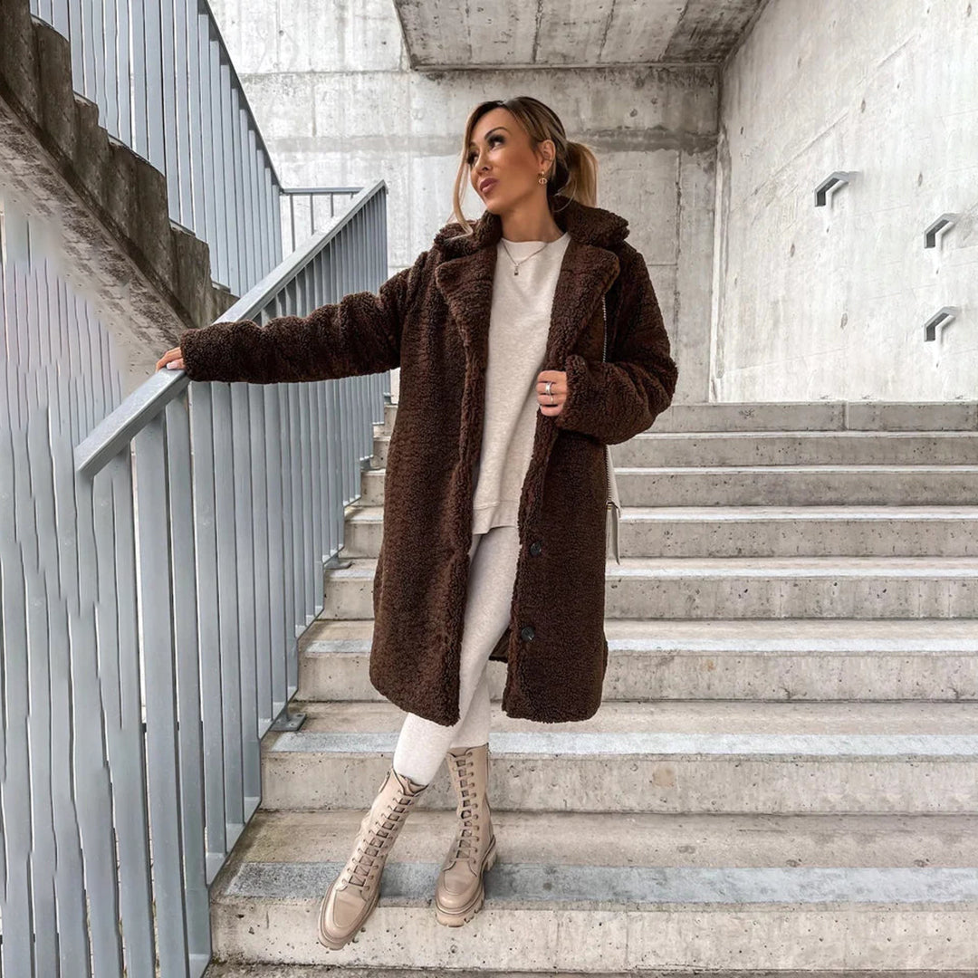 Womens Teddy Coat Long Fit