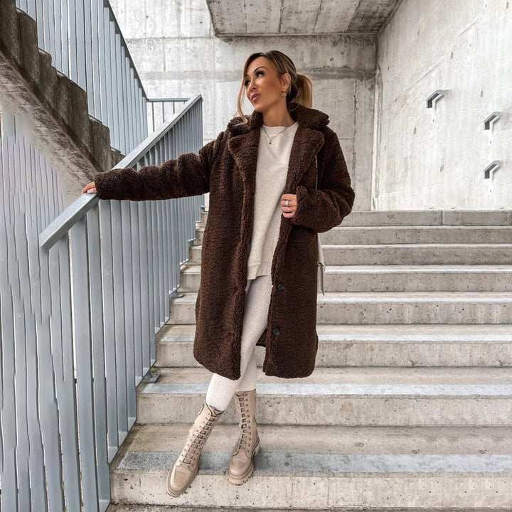 Womens Teddy Coat Long Fit
