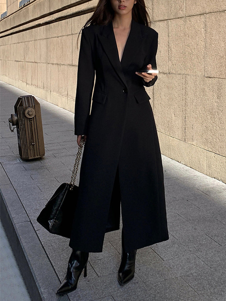 Womens Blazer Coat with Chic Collar and Pockets