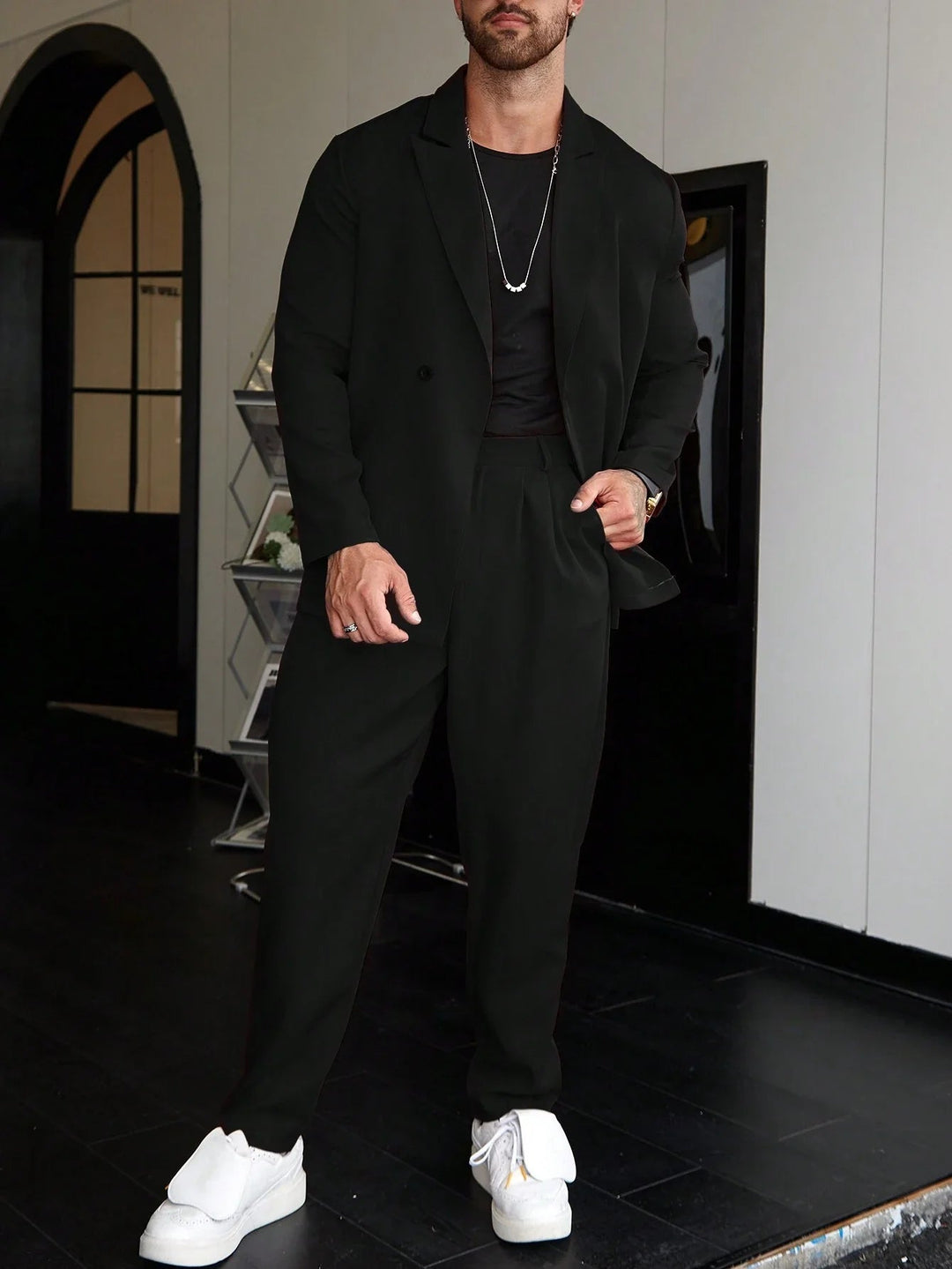 Mens Suit Classic Fit Solid Fabric