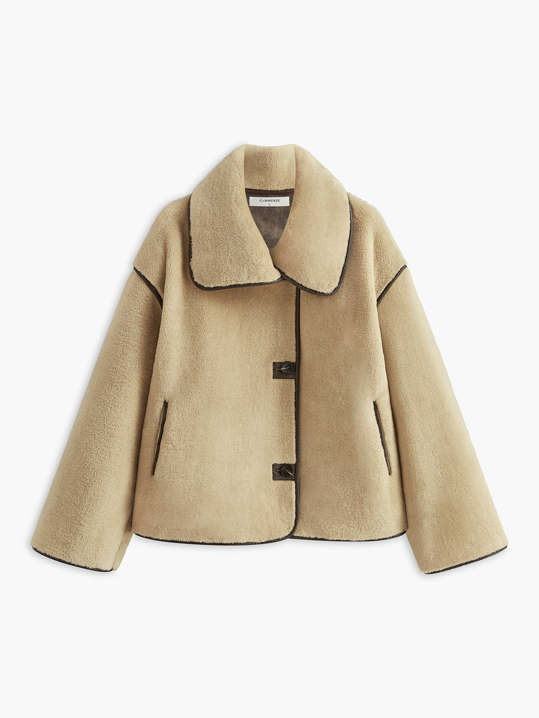 Womens Shift Coat Minky Fabric Contrast Piping