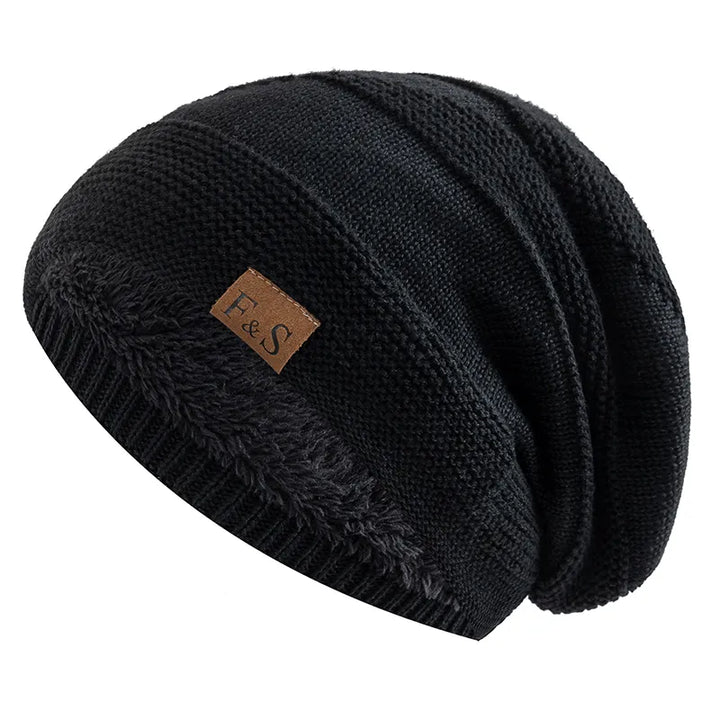Unisex Slouch Beanie with Faux-Fur Lining