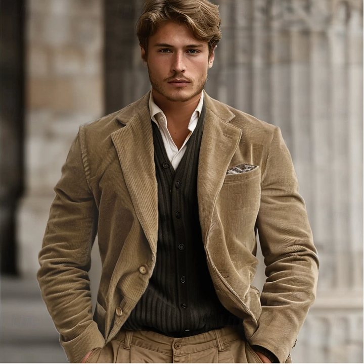 Mens Blazer Corduroy Blend Raised Rib Tailored Fit