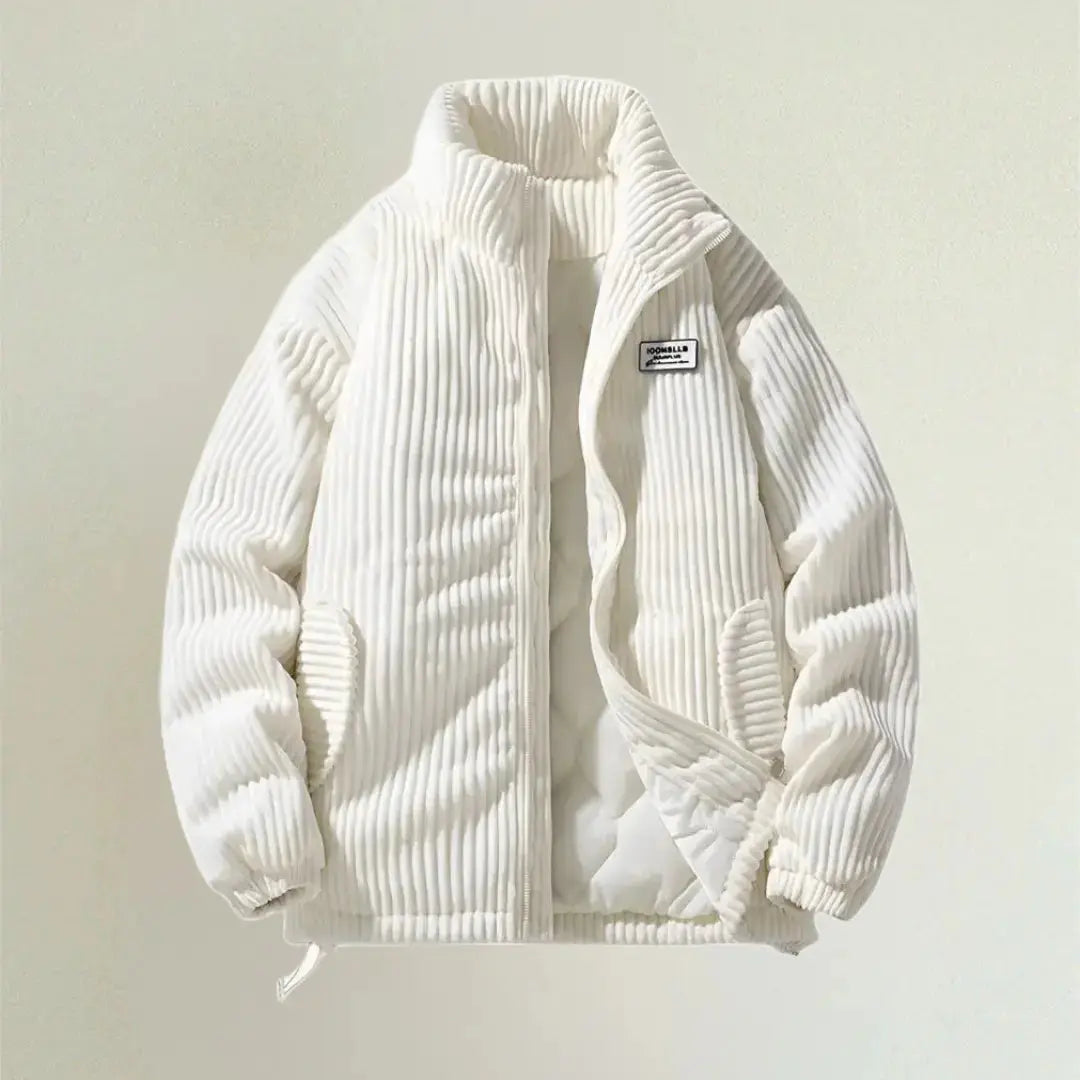 Womens Corduroy Blend Coat Quilted Body Structured Fit