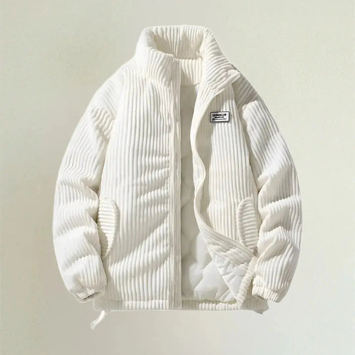 Womens Corduroy Blend Coat Quilted Body Structured Fit