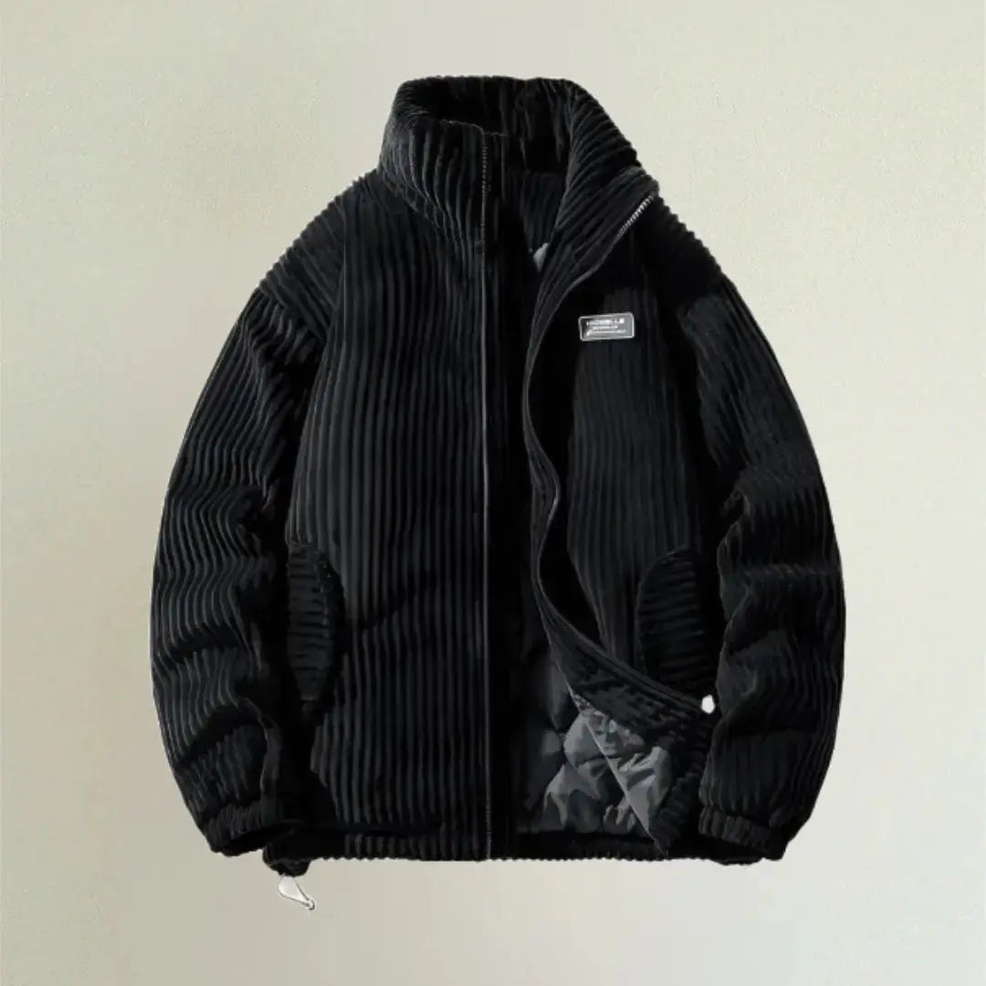 Womens Corduroy Blend Coat Quilted Body Structured Fit