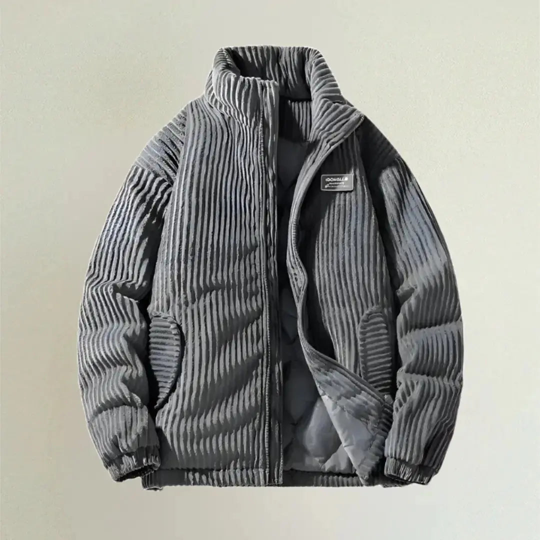 Womens Corduroy Blend Coat Quilted Body Structured Fit - BritishMode